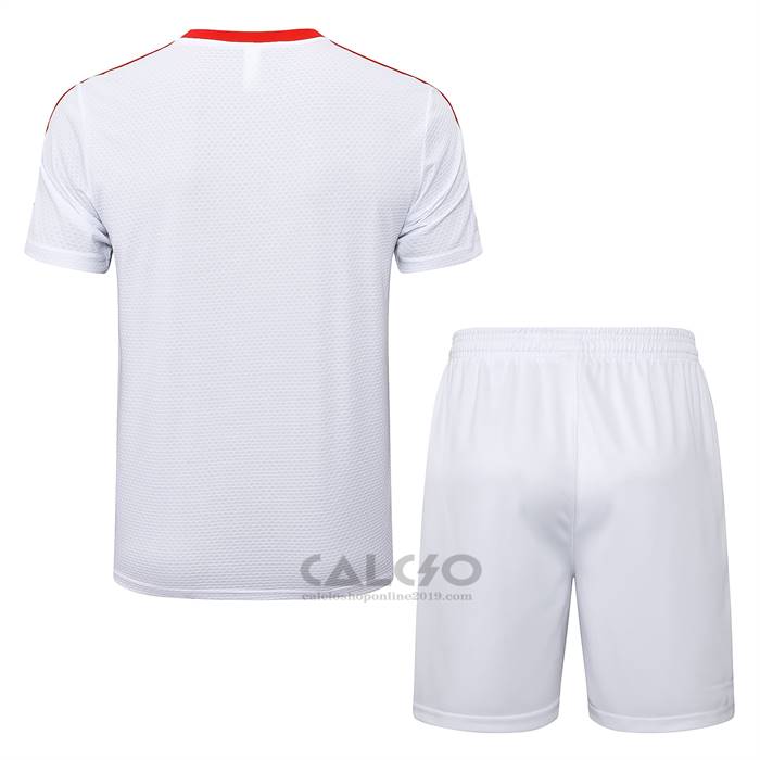 Tuta da Track Bayern Monaco 125 Aniversario Manica Corta 2025-2026 Bianco - Pantaloncini